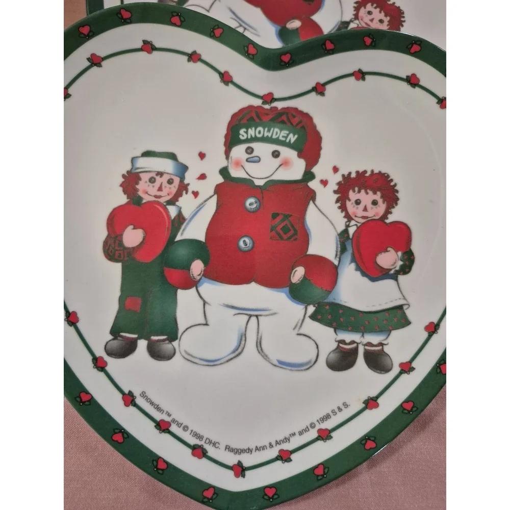 1998 RAGDOLL & SNOWDEN Heart Plate Bowl Set (S1401)